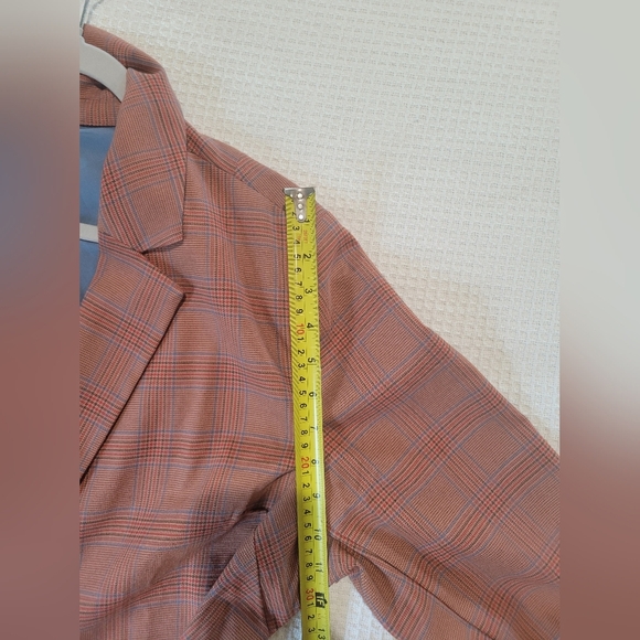 J. Jill Checkered Blazer in Rust and Blue - Picture 8 of 9